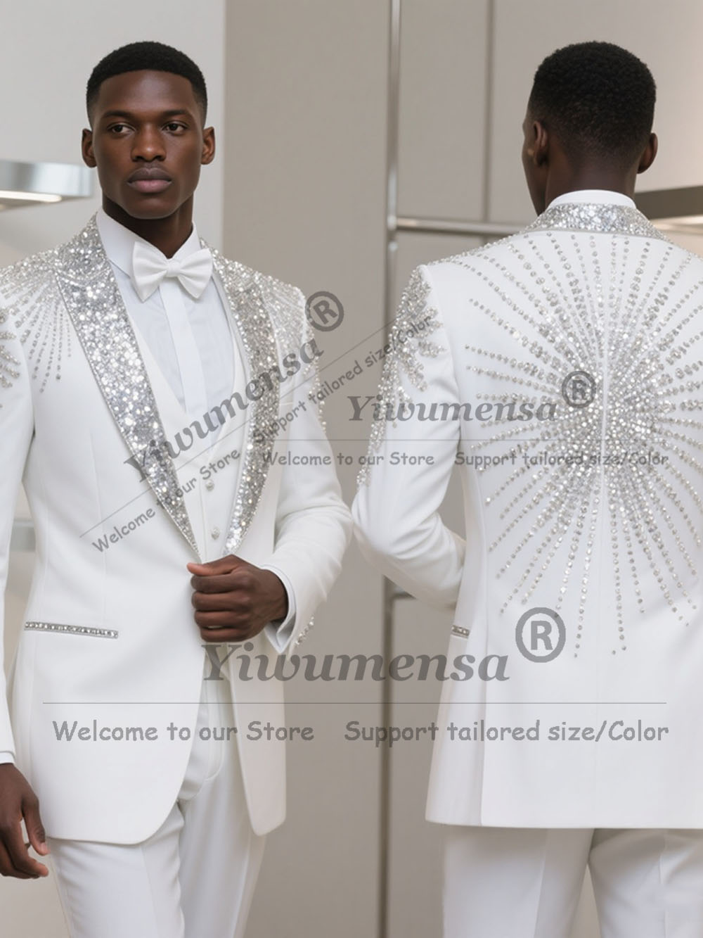 Men'S Formal Wear For Engagement - Luxury Suits Man Engagement Wear Sparkly