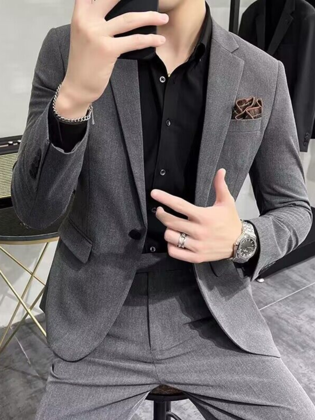 Men'S Urban Formal Wear - Busin Casual Slim Fit Tee Piece