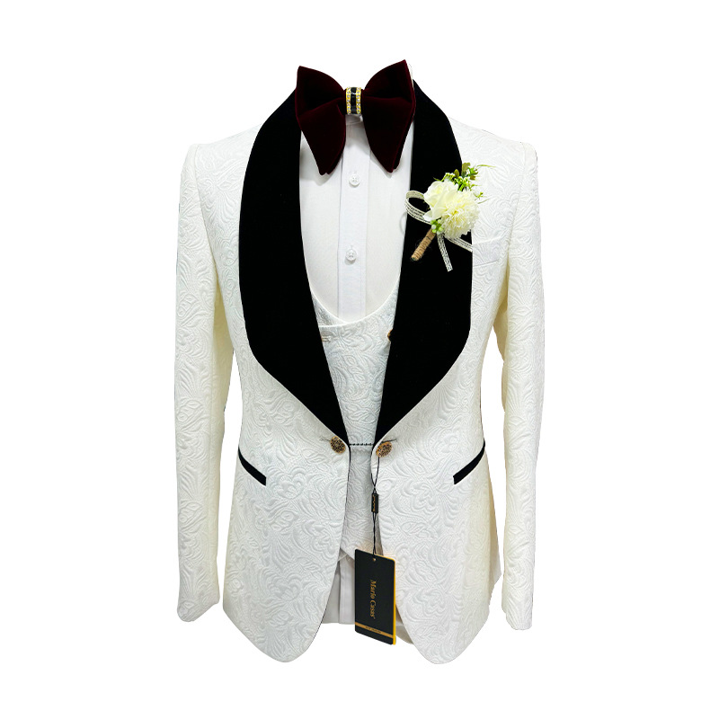 Men Formal Wear Wedding - Thorndike Mens Wedding Suits White Jacquard