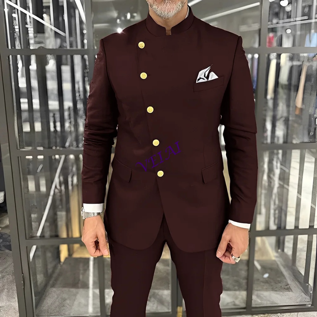 Men Formal Wear Wedding - Custom Slim Fit Groomsmen Ternos Set