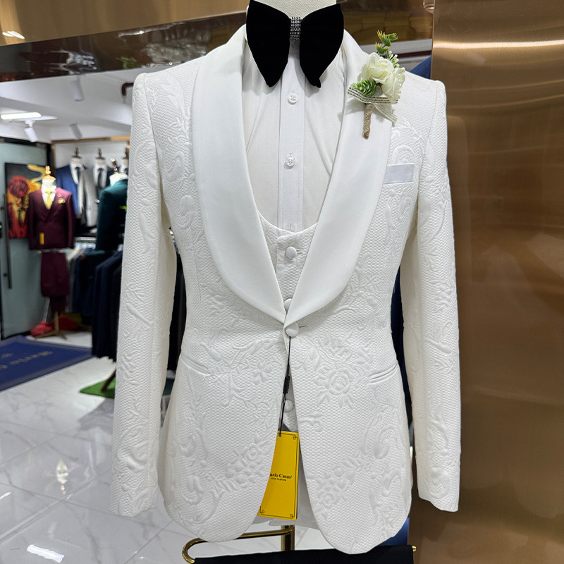 Men Formal Wear Wedding - Men Wedding Suit White 3 Piece