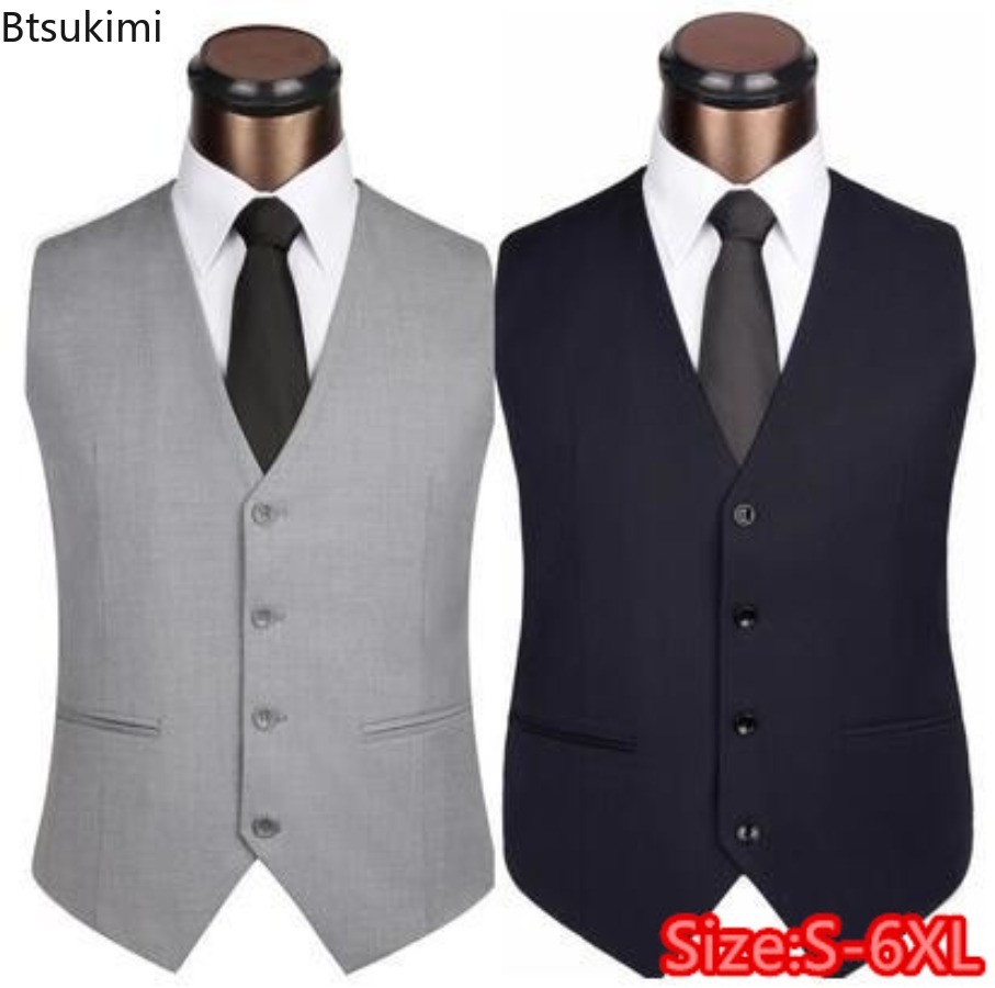 Men Formal Wear Vest - S-6XL Plus Size Men's Korean Slim