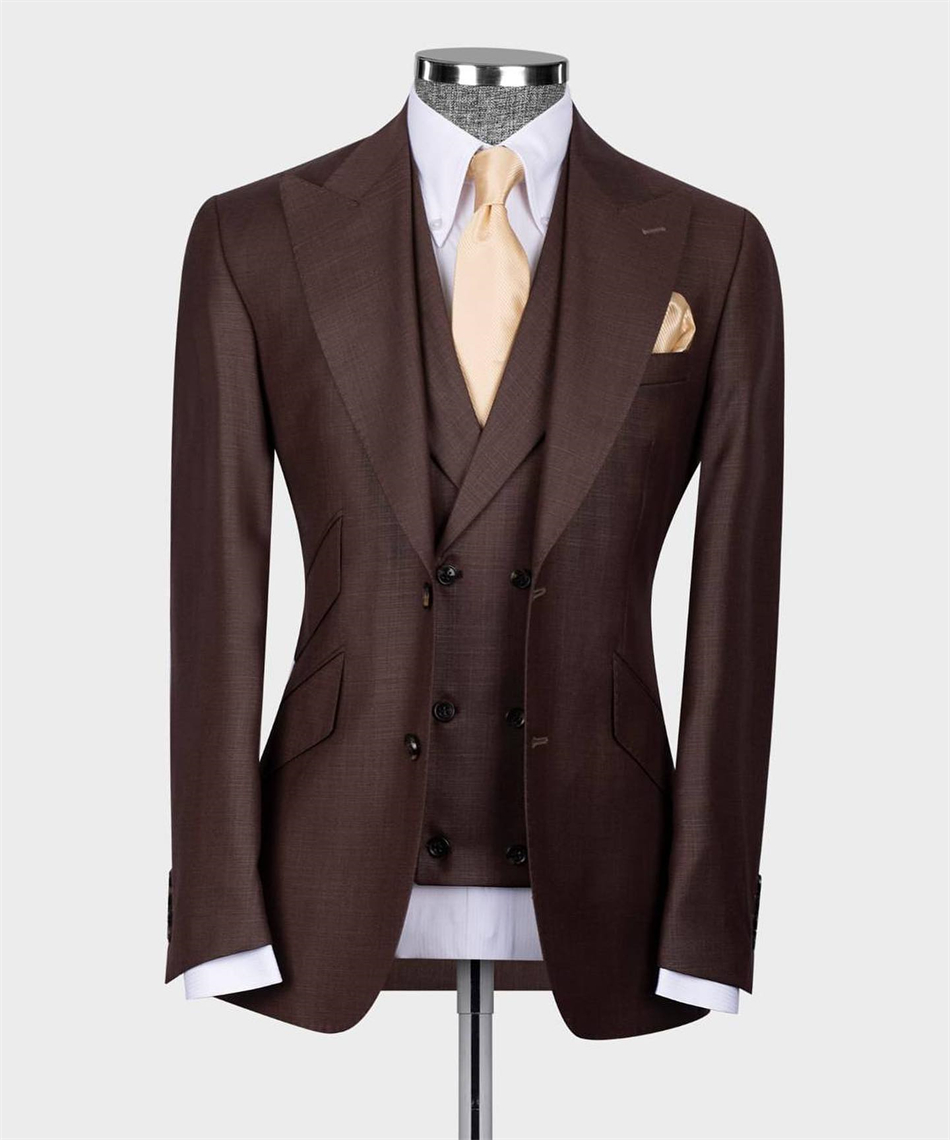 Men Formal Wear Pants - Costume Homme Customized 3pcs Blazer Vest