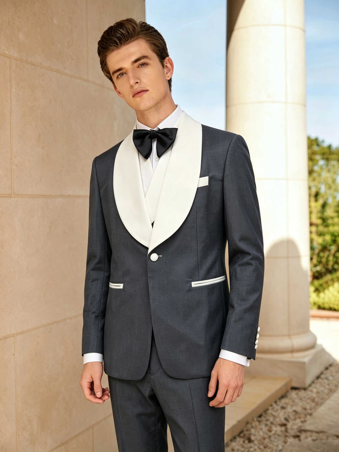 Men'S Formal Wear For Engagement - Handsome Tuxedos Men Suits Shawl Lapel