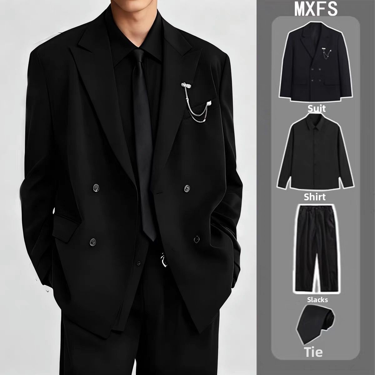Men'S Formal Wear For Engagement - Casual Double-Breasted Wedding Engagement Suit Set