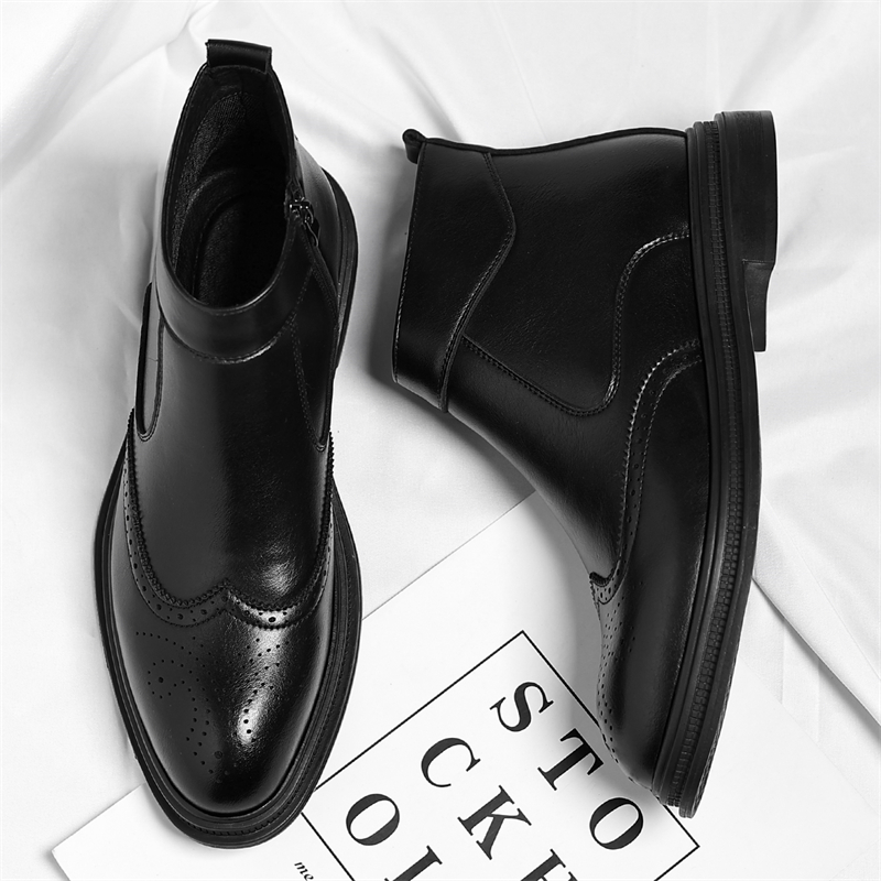 Autumn  Winter Thick Soled Men - Men Formal Wear With Boots ulasan dan harga