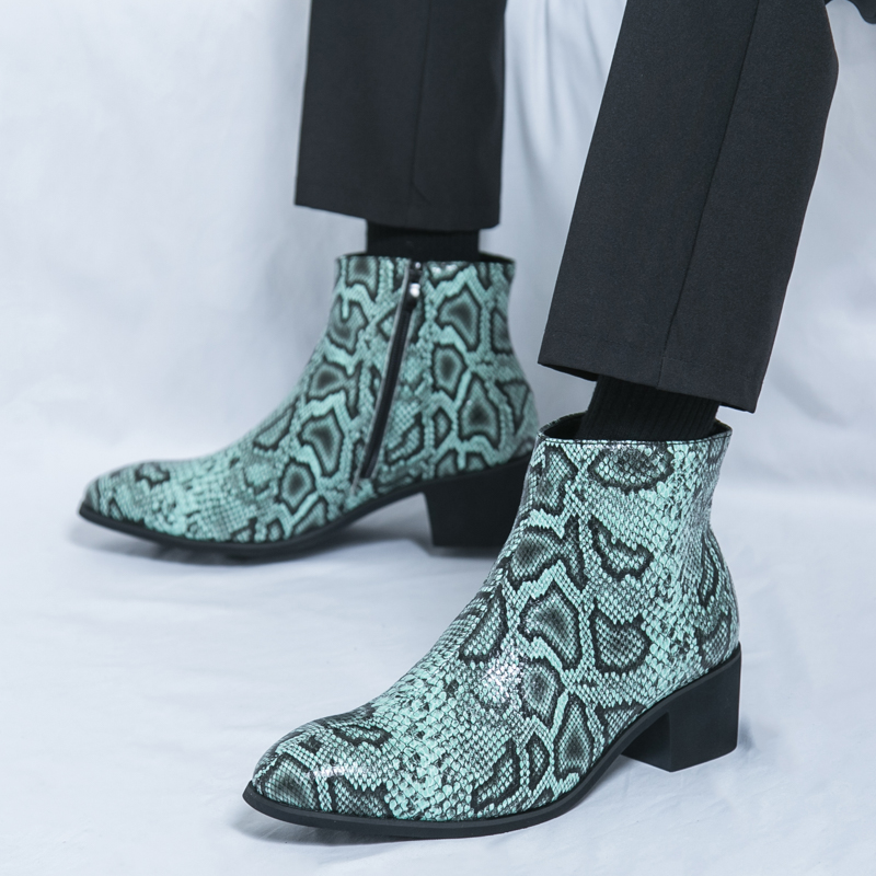 Spring Serpentine Leather Prin - Men Formal Wear With Boots ulasan dan harga
