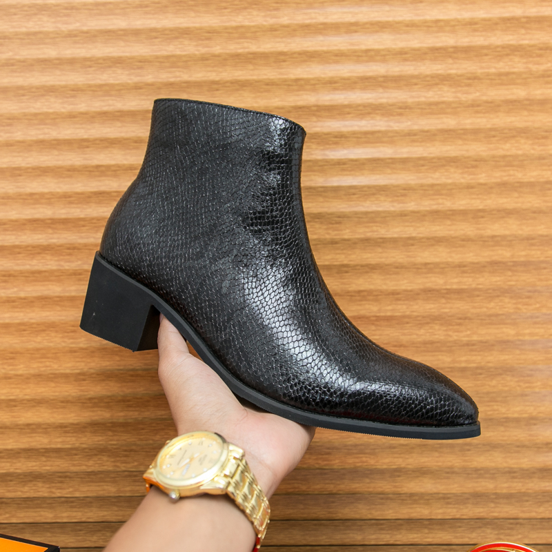 Spring Serpentine Leather Prin - Men Formal Wear With Boots ulasan dan harga