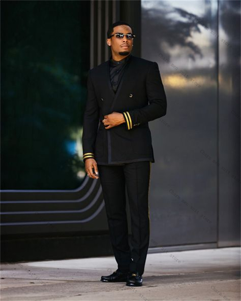 Black Men Suit Set 2 Piece Bla - Formal Wear For Men Yellow ulasan dan harga