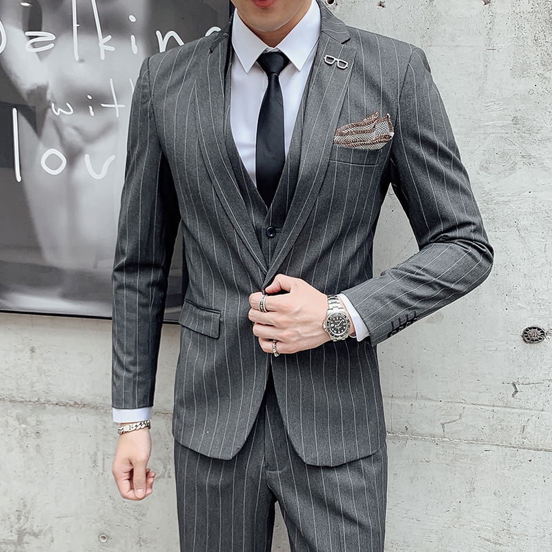 Men's Korean Style Three-Piece - Men'S Urban Formal Wear ulasan dan harga