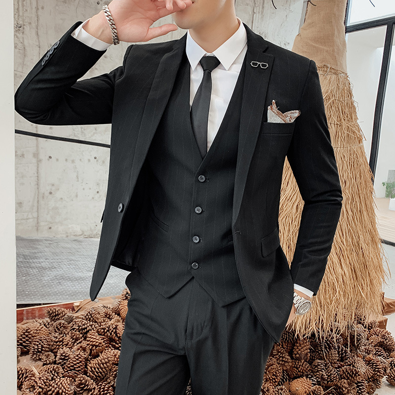 Men's Korean Style Three-Piece - Men'S Urban Formal Wear ulasan dan harga