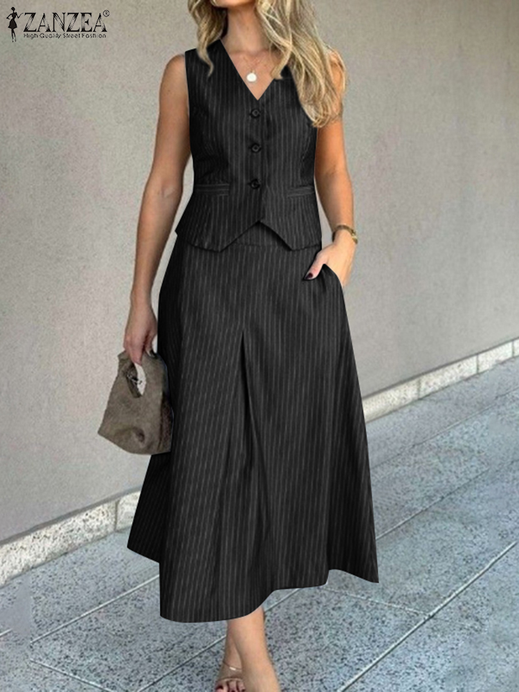 ZANZEA Office Women 2 Piece Se - Men Formal Wear Vest ulasan dan harga