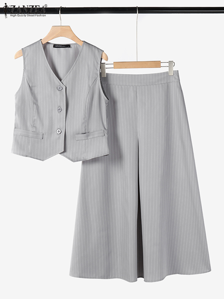 ZANZEA Office Women 2 Piece Se - Men Formal Wear Vest ulasan dan harga