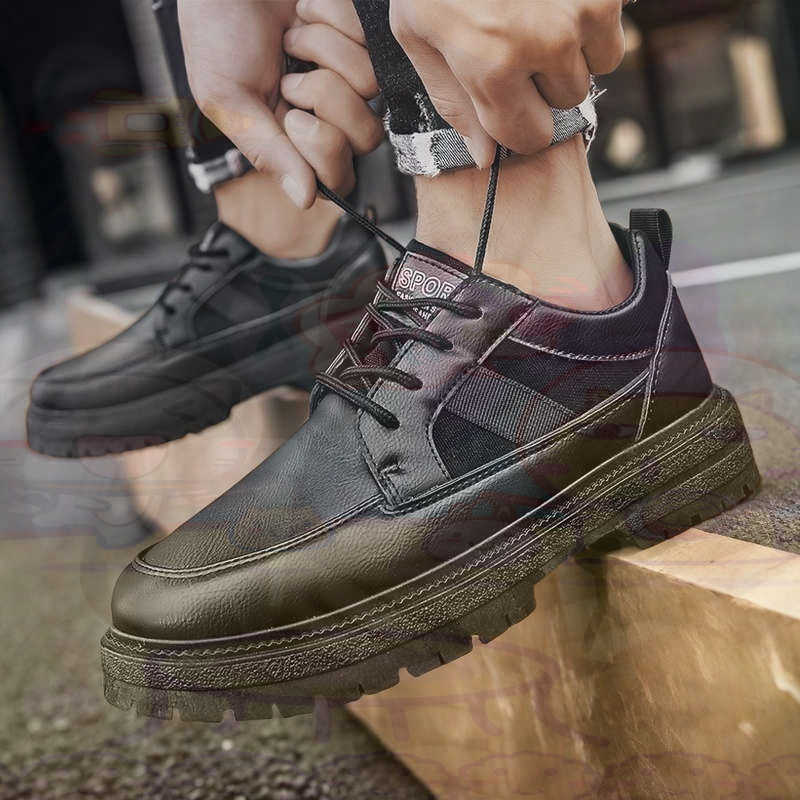 Dark Natural Leather Fashion T - Men Formal Wear With Sneakers ulasan dan harga