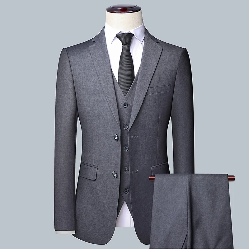 Men's Solid Color Business Sui - Men Formal Wear Wedding ulasan dan harga
