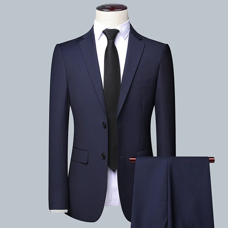 Men's Solid Color Business Sui - Men Formal Wear Wedding ulasan dan harga