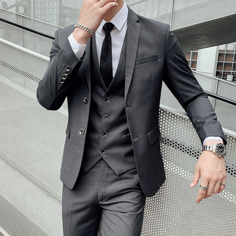 Wedding Suit Three-Piece Set M - Men'S Urban Formal Wear ulasan dan harga