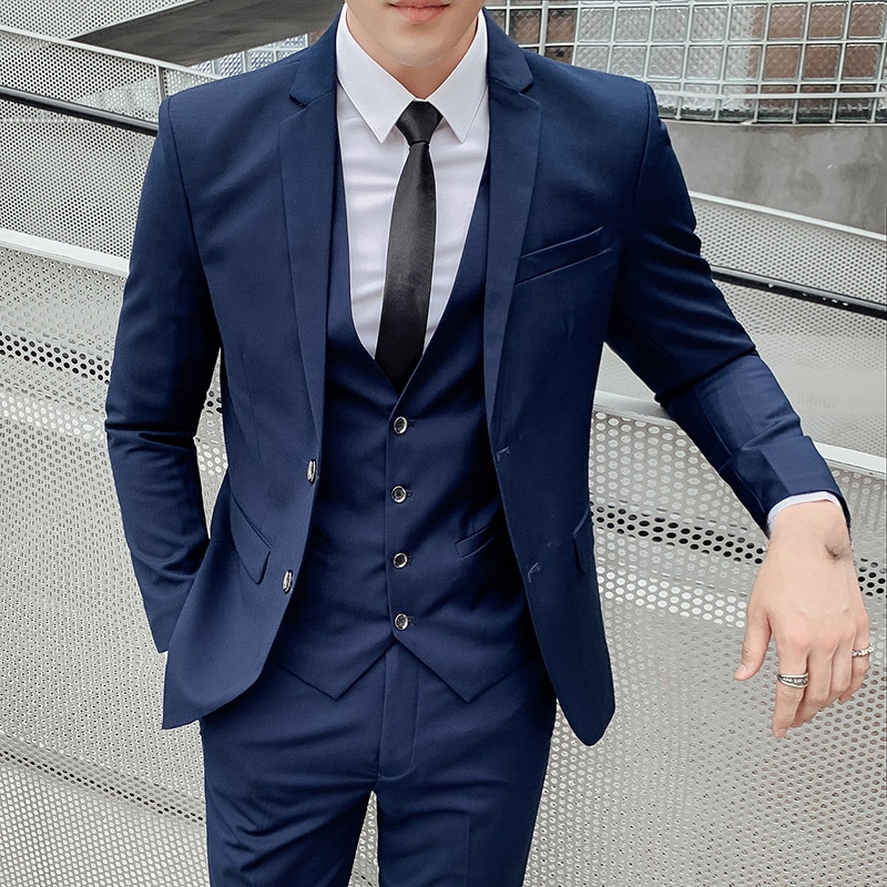 Wedding Suit Three-Piece Set M - Men'S Urban Formal Wear ulasan dan harga