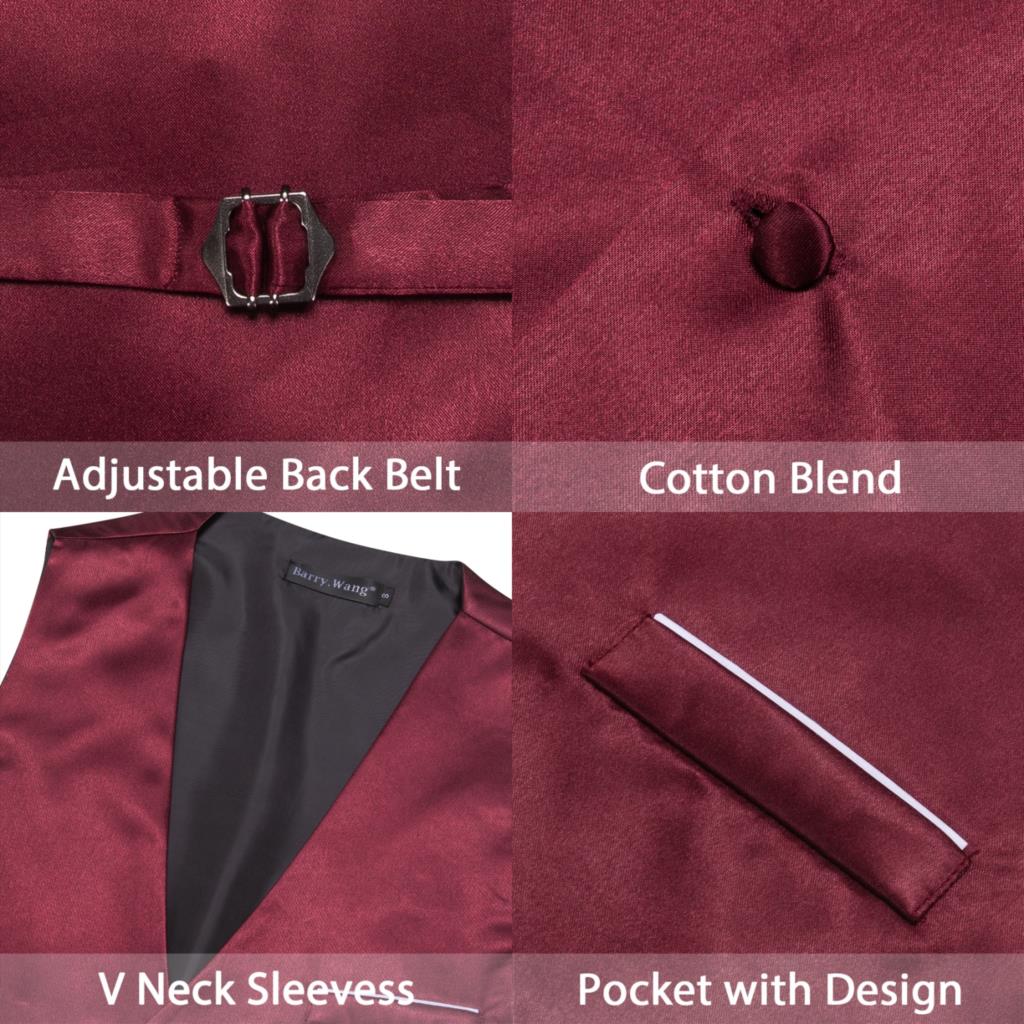 Luxury Men's Vest Solid Red Bu - Men Formal Wear Vest ulasan dan harga