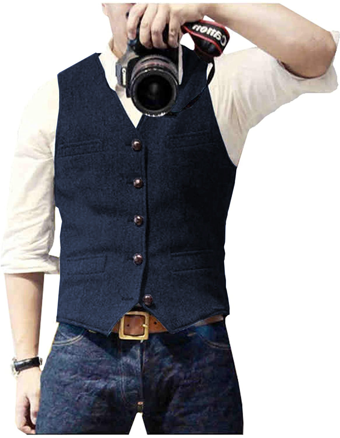 Men's Suit Vest V Neck Wool He - Men Formal Wear Vest ulasan dan harga