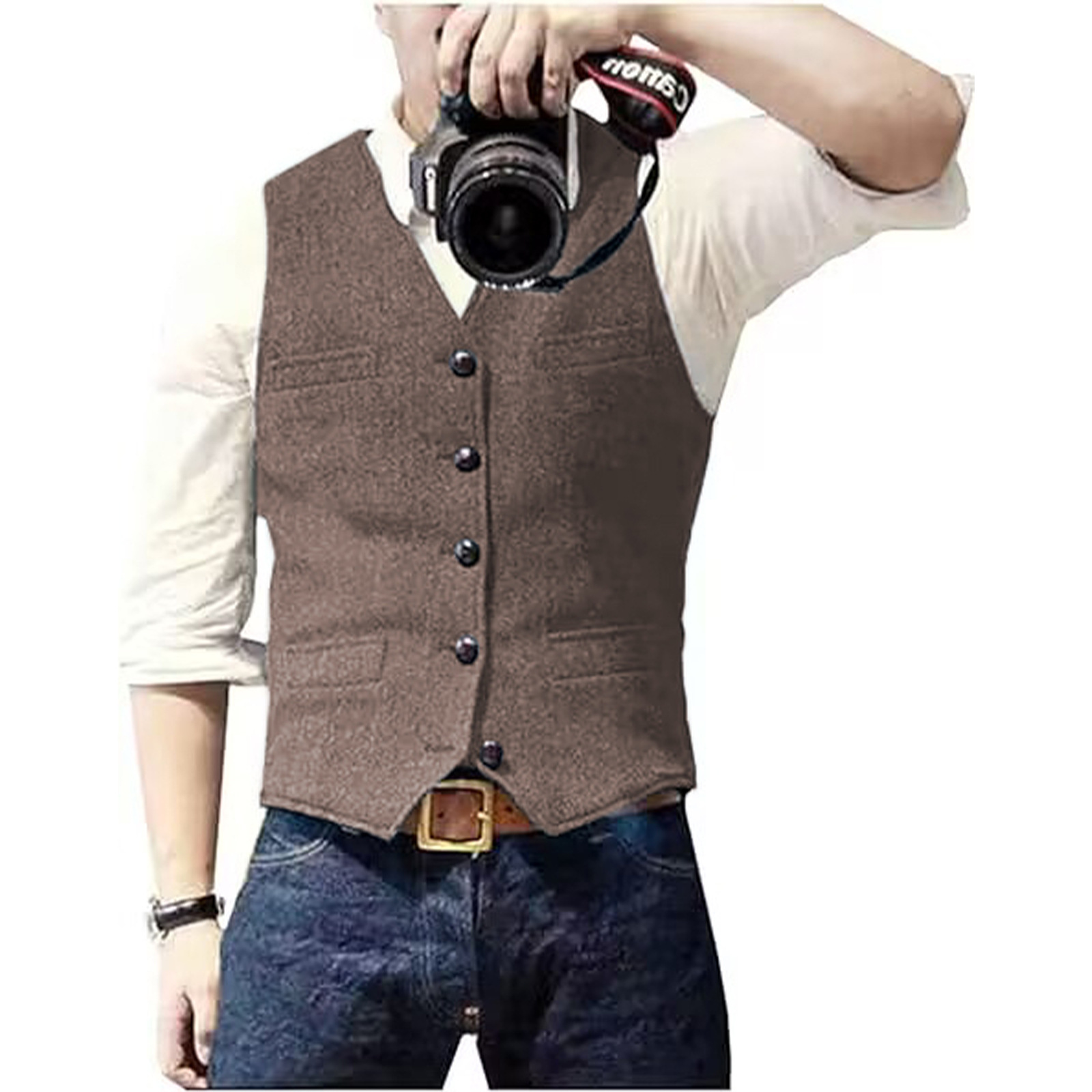 Men's Suit Vest V Neck Wool He - Men Formal Wear Vest ulasan dan harga