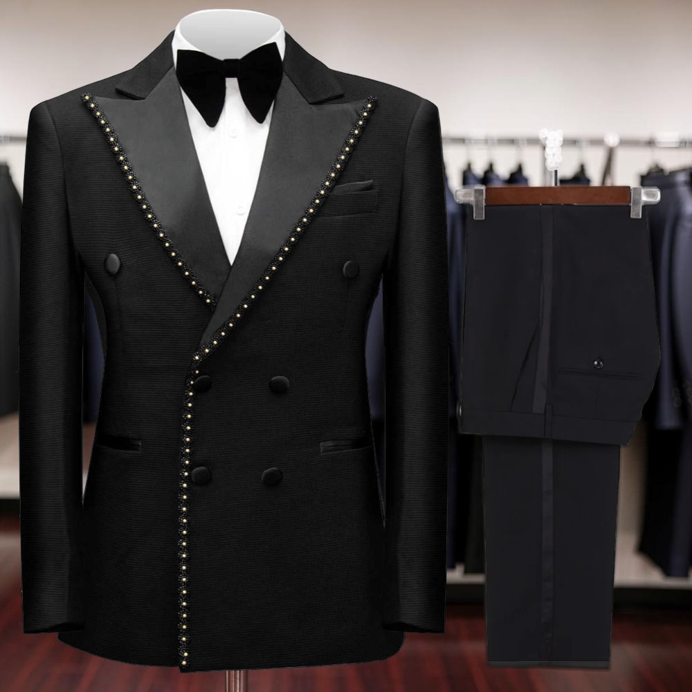 Double Breasted Beaded Formal  - Men Formal Wear Wedding ulasan dan harga