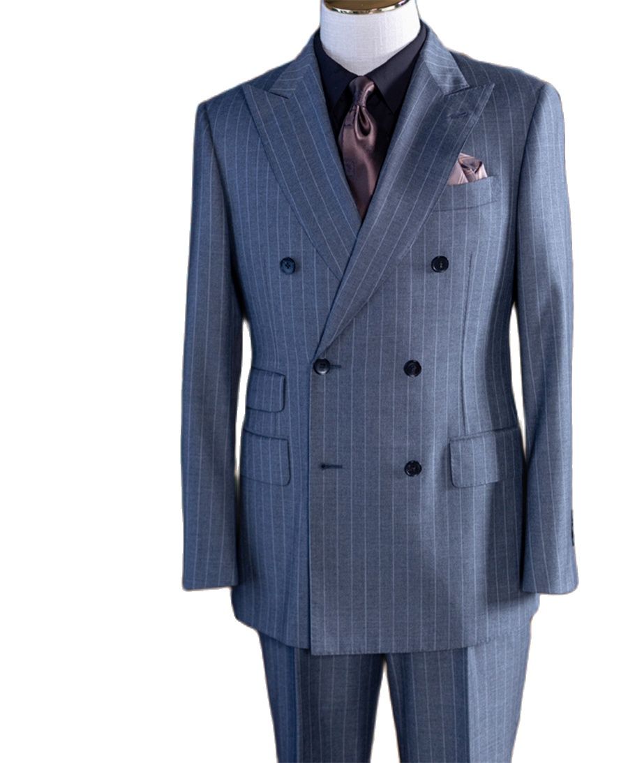 Grey Stripe Double Breast Clas - Men Formal Wear Pants ulasan dan harga