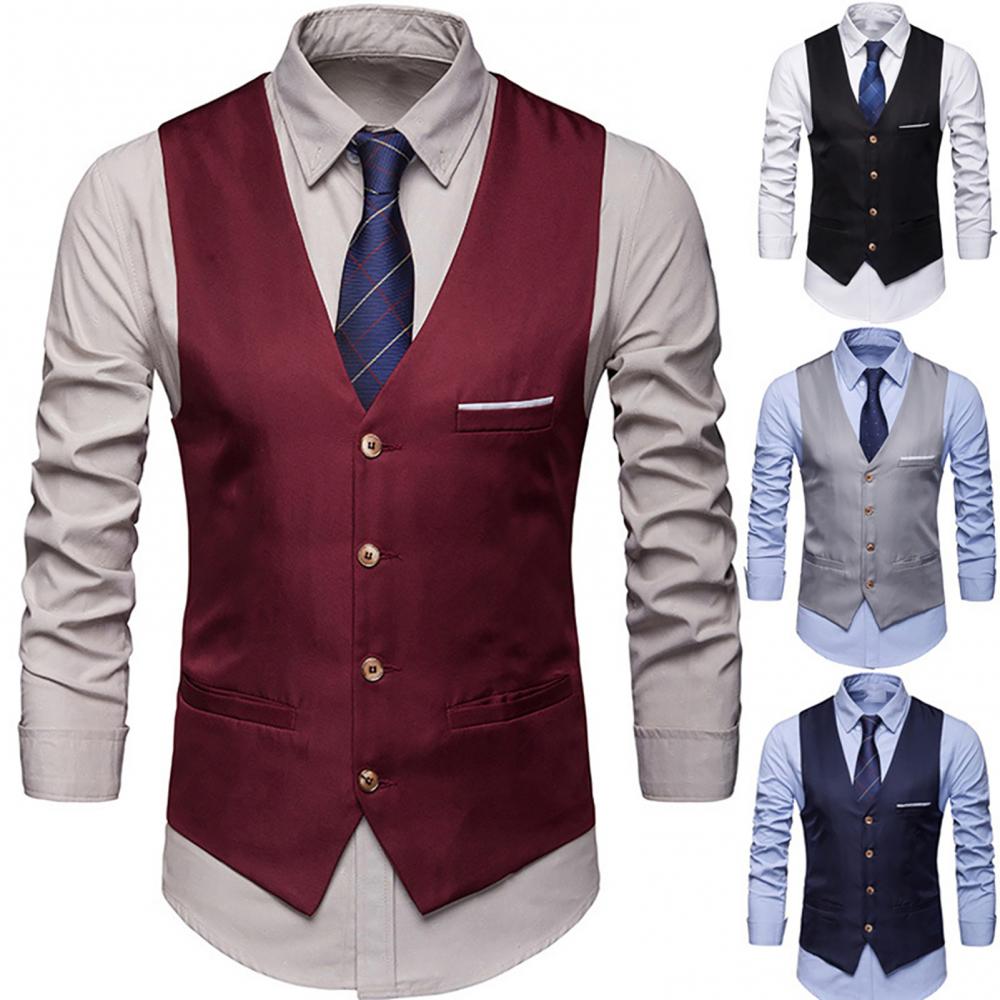 Dress Vests For Men Slim Fits  - Men Formal Wear Vest ulasan dan harga