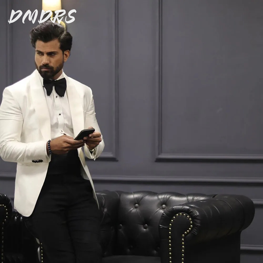Classic England Style White Ja - Men Formal Wear Wedding ulasan dan harga