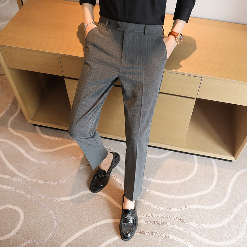 Men's Premium Striped Trousers - Men'S Urban Formal Wear ulasan dan harga