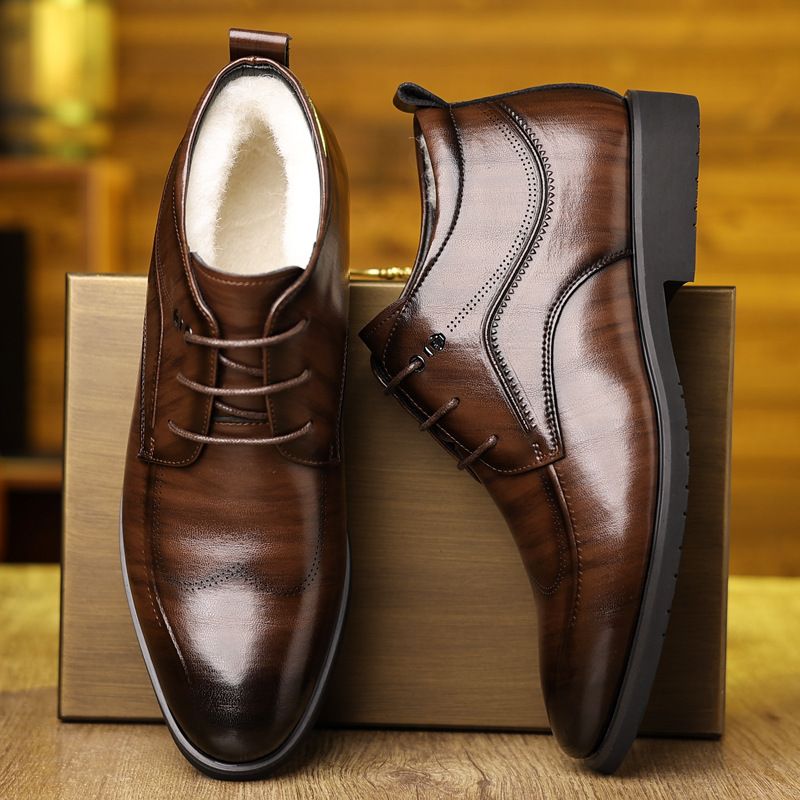Men's Winter Leather Shoes Vel - Men Formal Wear With Boots ulasan dan harga