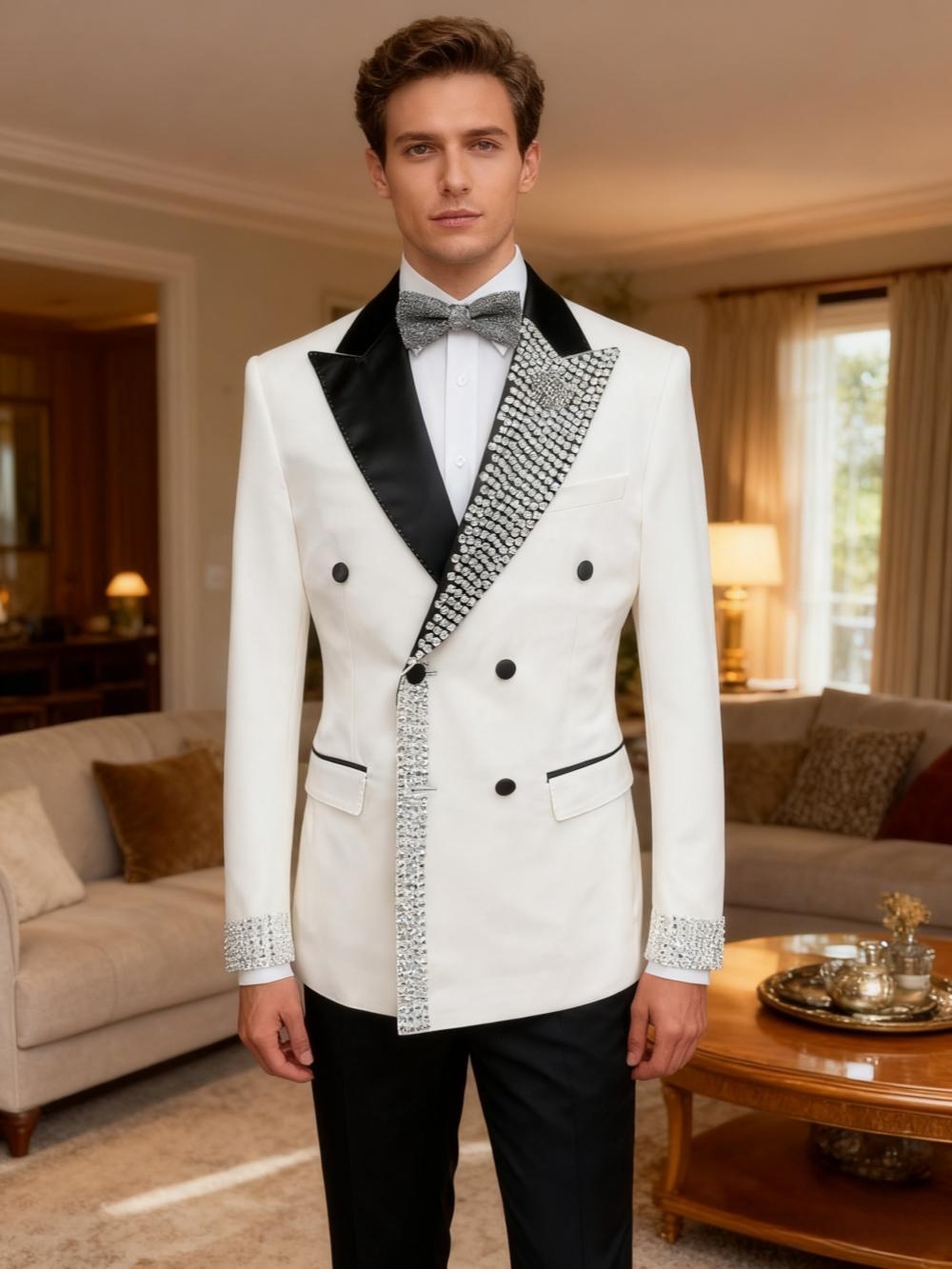 Dazzling Luxury Beaded Men's S - Men'S Formal Wear For Engagement ulasan dan harga