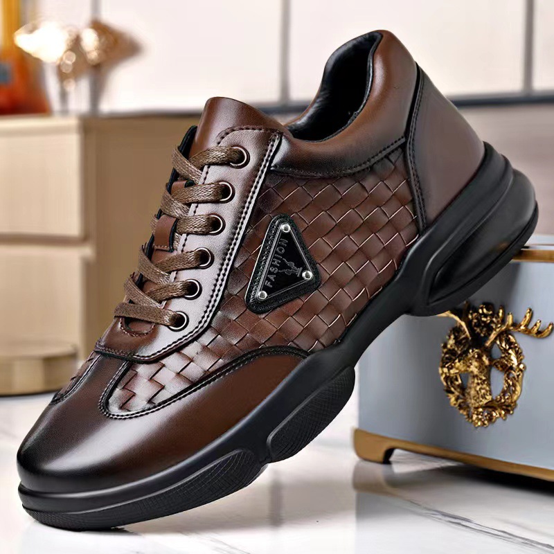 New Men Leather Shoes Platform - Men Formal Wear With Sneakers ulasan dan harga